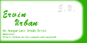 ervin urban business card